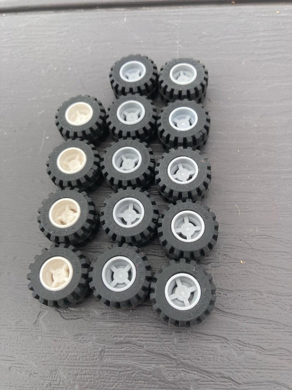 Lego tires with wheels. 14 items